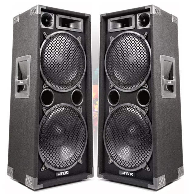 PAIR MAX 2x12 3 way PA BAND KARAOKE 2800w Peak Bass Floor Loud Speakers SSC2805