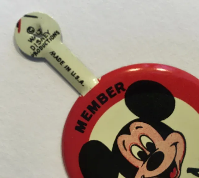 Mickey Mouse Club 1955 - 1959 TIN BADGE Button Clip-On Mouseketeers Walt Disney