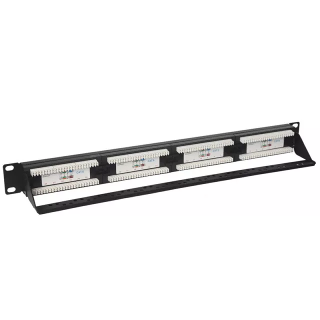 Panel patch a 24 porte RJ45 CAT 6 per armadio rack (1U), videosorveglianza