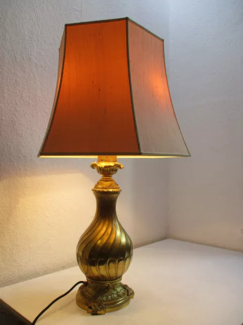 Antike Tischlampe Nachttischlampe Messing Art Deco Landhausstil Vintage