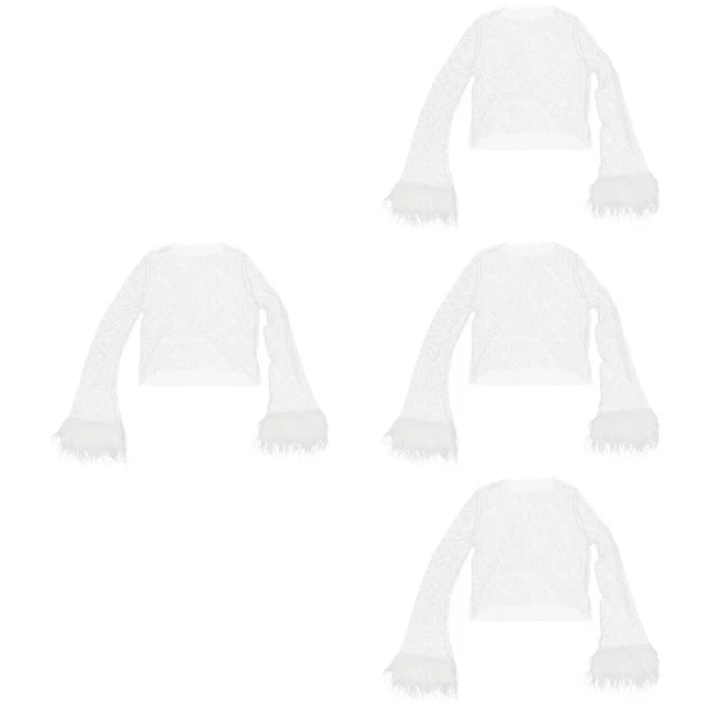 4 Pieces T-shirt À Découpes En Maille Hauts D'été Vêtements Pour Femmes