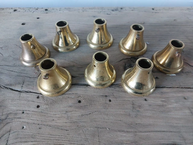 8 Anciens glands / embouts / pompons pour cordon de rideaux, Bronze ou