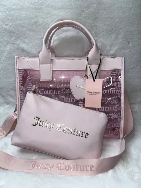 NWT Juicy Couture Beachin Large Tote Heart Powder Blush