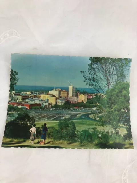 Vintage - Postcard Colour - 1950'S Oversize - Perth Skyline
