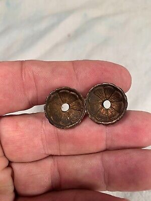 Victorian style pair of Cast Brass Fancy Shaped Nuts Prism Band Shade Ring