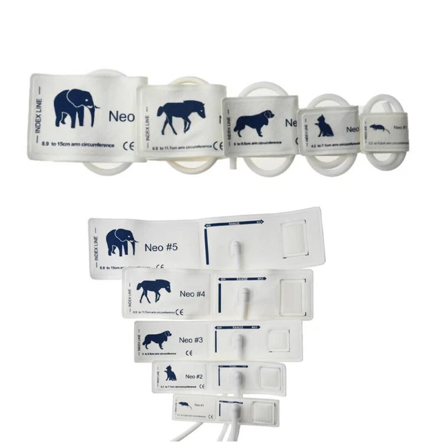 Animal Disposable Blood Pressure Cuff For Veterinary Sphygmomanometer,3Set/6size