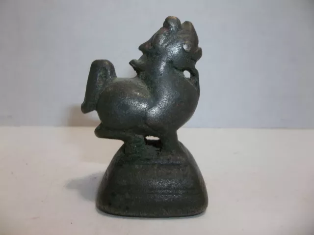 Antique Burmese FOO DOG Dragon Solid Bronze Opium Weight 310gr