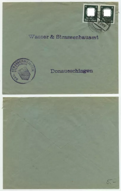 78480 - Mi.Nr. 135 - Beleg Straßenmeister Villingen - Bad Dürrheim 29.1.1935