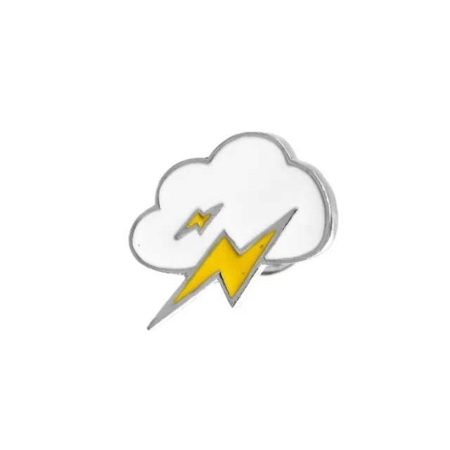 Lightning Bolt Cloud Enamel Lapel Pin Badge/Brooch Meteorologist Weather