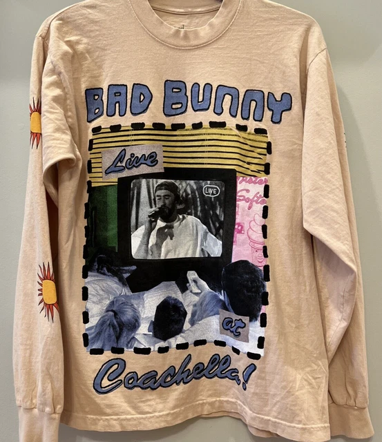 BAD BUNNY X COACHELLA 2023 Bad Bunny Long Sleeve T Shirt / MERCH; SIZE
