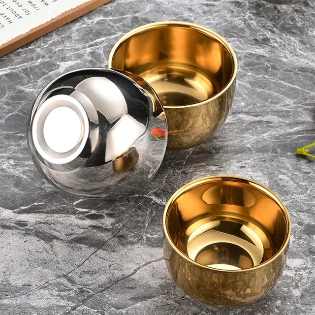 Taza de acero inoxidable pulido duradero taza de té a prueba de quemaduras doble capa