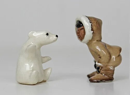 Hagen-Renaker Miniature Polar Bear and Eskimo