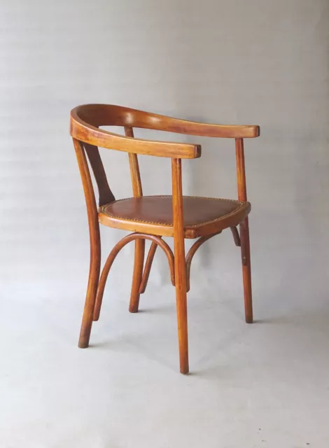 Fauteuil Fischel Art déco, assise cuir. 1935, No Thonet