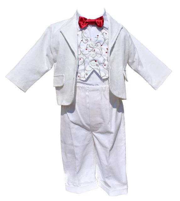 ABITO DA BATTESIMO maschietto vestito cerimonia VELLUTO bianco tg 62-98 cod 1006