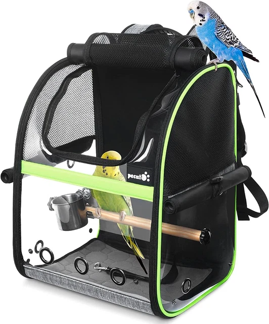 pecute Bird Carrier Backpack, Portable Parrot Carry Bag Adjustable Height Visib