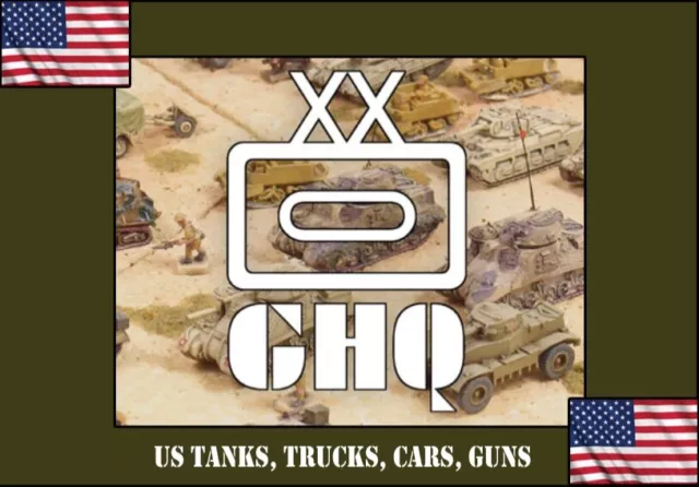 GHQ, CinC, Heroics, micro armour, 1/285, 1/300 US army tanks, trucks, guns. WW2