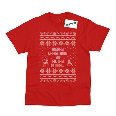 Postees Buon Natale Ya Sudicio Animale ispirato a casa da sola Printed T-shirt