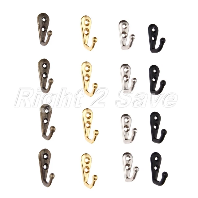 5x Metal Coat Hooks Hanging Wall Mounted Robe Towel Hat Mini Single Hook Hanger
