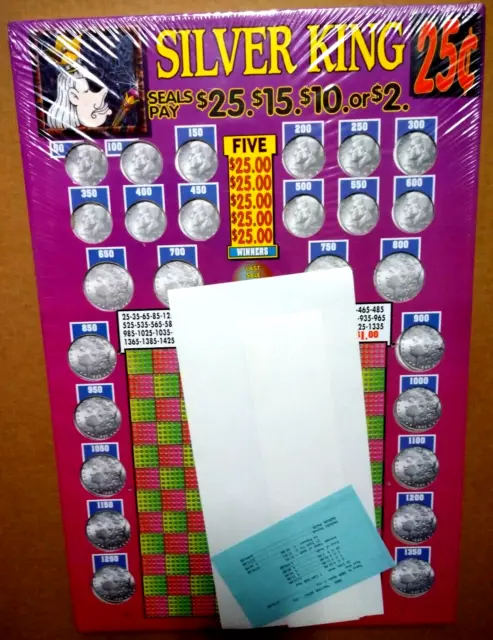 New Silver King Punch Board Punchboard Never Opened