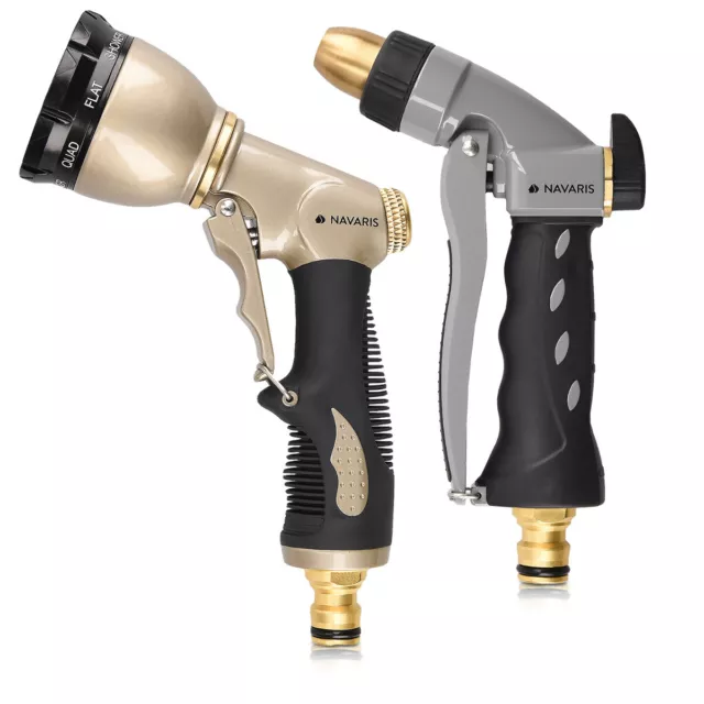 Hochdruck Gartenbrause Metall Schlauchspritze tropfsicher Garten Spritze Navaris