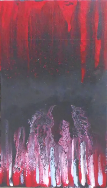 Pintura hecha a mano técnica pouring.Colección abstracto 139. Medidas 45x 27 cm.