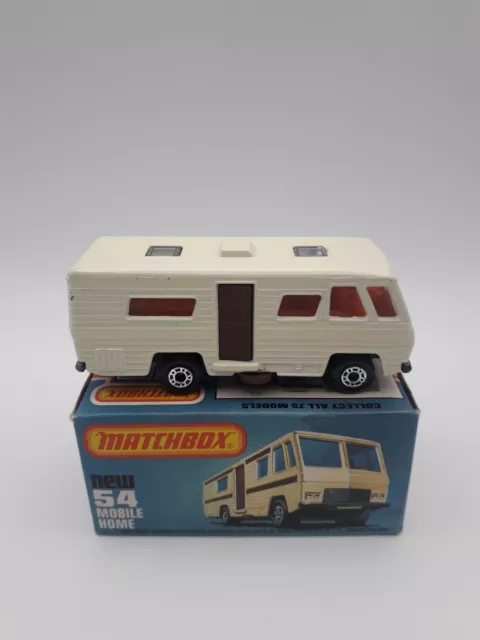 Vintage Matchbox Lesney No.54 Mobile Home With Box, Diecast Model. Camper,carava