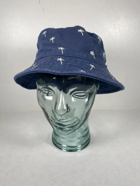 O'Neill Blue Canvas Palm Tree Bucket Hat Size Small/Medium