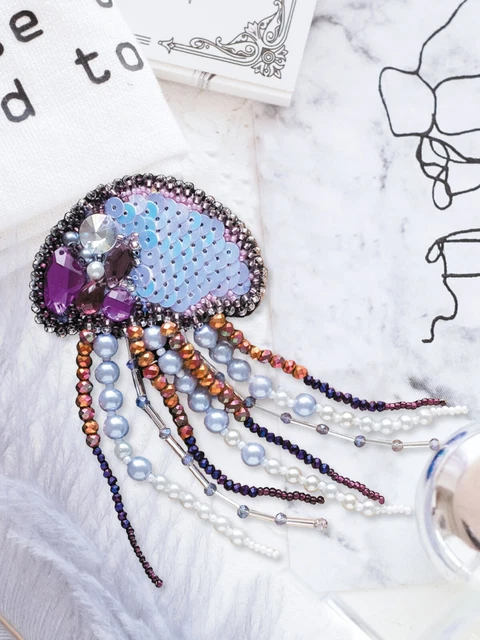 "Hágalo usted mismo Kit de fabricación de joyas Broche alfiler ""Medusas"" Broches hechos a mano Cuentas