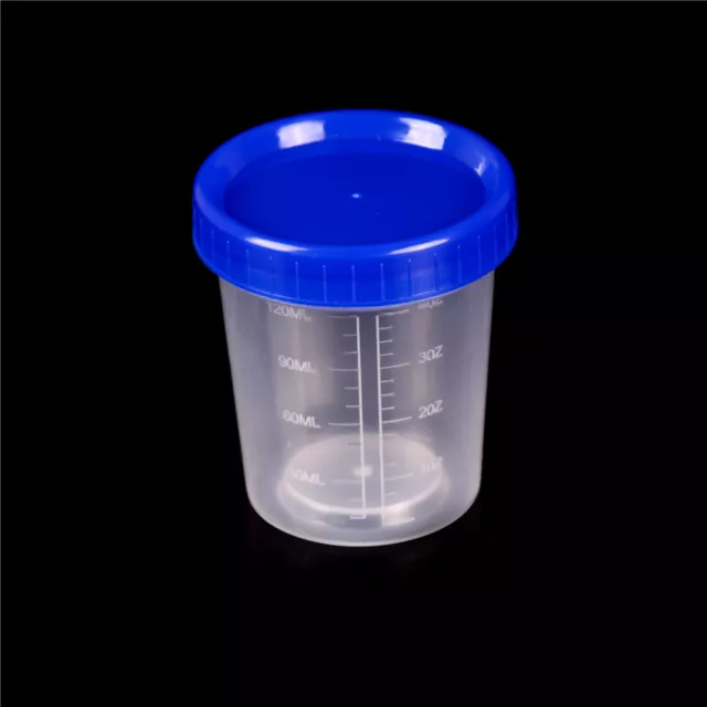 120ml Plastic Specimen Sample Jar Craft Container Urine Pot Cup with Lids YJU~mj