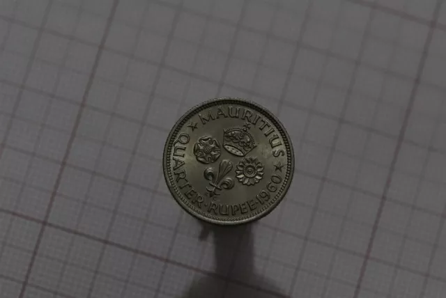 🧭 🇲🇺 Mauritius 1/4 Rupee 1960 High Grade B63 #6454