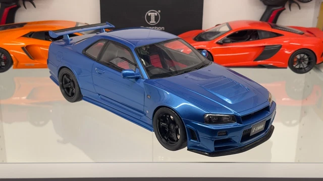 Modèle Réduit Ottomobile Nissan R34 GT-R Z-Tune Bayside Blue – Échelle 1:12, état Quasi Neuf