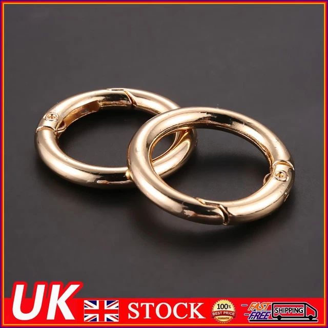 2pcs 2cm Metal Circle Trigger Rings DIY Accessories Alloy for Bag (Gold)