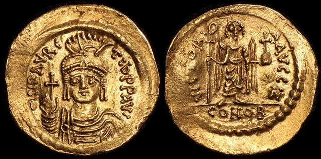 ANCIENT BYZANTINE Maurice Tiberius 582-602AD AV Solidus Gold Constantinople mint