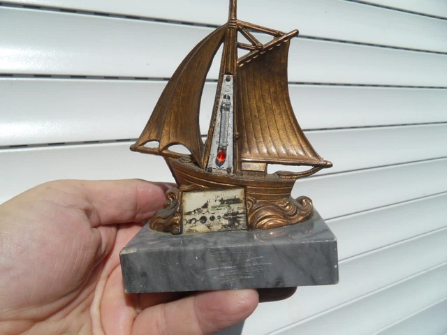 vintage presse papiers bureau thermometre déco marine mer bateau voilier Beziers
