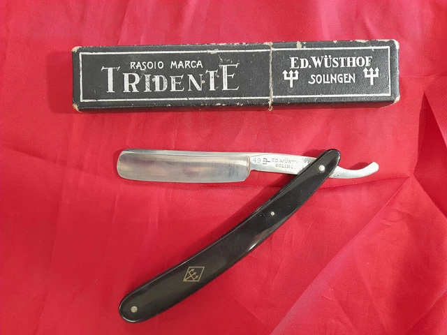 RASOIO a mano libera vintage MARCA TRIDENTE ED. WÜSTHOF SOLINGEN 49 - G. TEMIL