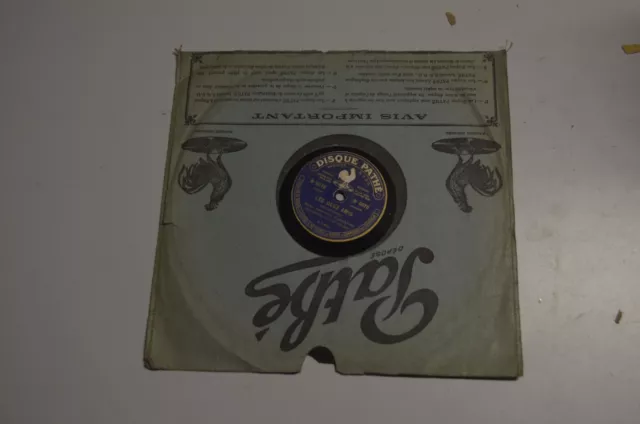 Ancien Disque Pathe Saphir 80 90 Tours