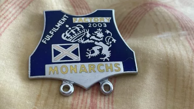 Edinburgh Monarchs---2003--Speedway Badge--Silver Metal-