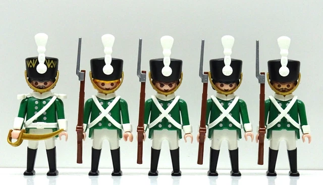 5 X GARDE Hussard Dragon Soldat Jaune Royal Bleu Playmobil À
