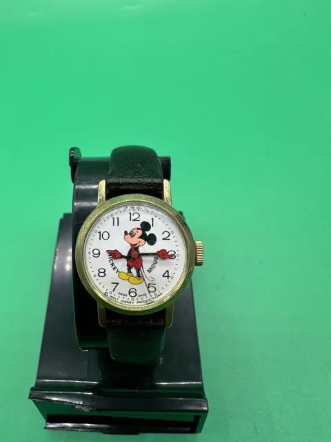 Raro Orologio Svizzero Walt Disney Topolino Bradley Orologio A Carica Walt Disney