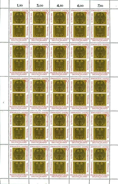 Bogen  585 **  (20 Jahre Bundesrepublik) - Luxusqualität