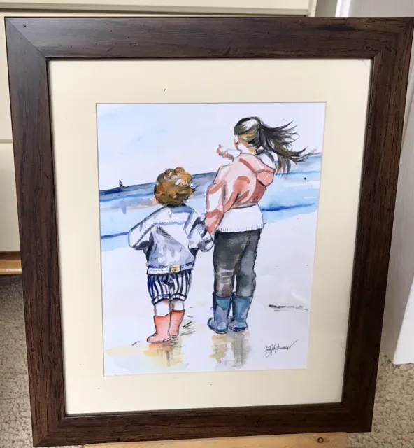 Original Watercolour “Out At Sea” Framed Painting