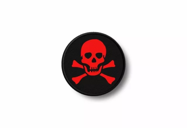 Patch badge ecusson brode imprime thermocollant biker pirate tete de mort B