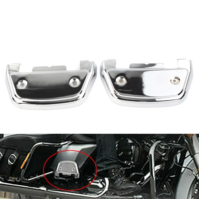 Coppia Coperture Piede Passeggero Cromati per Harley Touring Road Glide
