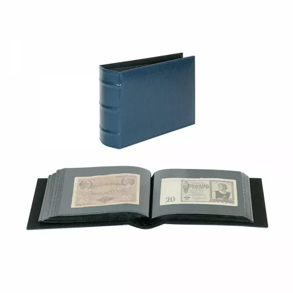 FIRMO Universalalbum Blau LINDNER 812-B 190x130mm Für 108 Banknoten Postkarten