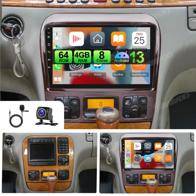 8-Core Android13 Autoradio Carplay GPS 4+64GB Für Mercedes S/CL-Klasse W220 W215