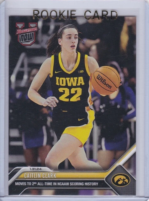 CAITLIN CLARK ROOKIE CARD 2024 Iowa Hawkeyes RC Bowman Basketball FEVER