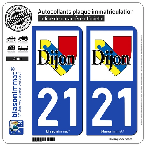 Autocollants Pour Plaque D'Immatriculation - Logo Saint-Dié-des-Vosges - 100x45 Mm - Résistants Aux UV