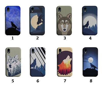 Wolf Phone Case Cover Wolfs Wolves Silhouette Howling Moon Face Halloween 8096d