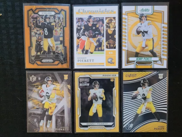 Kenny Pickett 6 Card Lot 4 Rookies, Orange Lazer Prizm, Acetate & More!