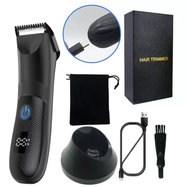 Pubic Hair Trimmer Clippers for Men Bikini Epilator Rechargeable Shaver